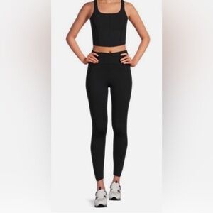 Harmony and Balance 2-Piece Sports Bra & Leggings Set, Black, NWT